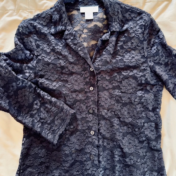 Vintage lace sweater/jacket/button down blouse, size S-M - Picture 7 of 7